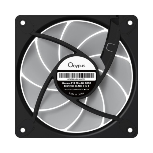 Кулер до корпусу OCYPUS GAMMA F12 ELITE BK ARGB REVERSE BLADE (GAMMA-F12-BK1AM01E-GL)