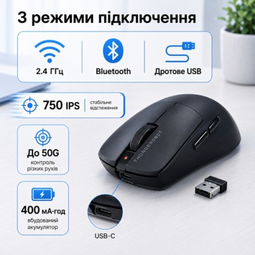 Мишка Thunderobot ML6Pro 8K Tri-mode Black (6974511794007)