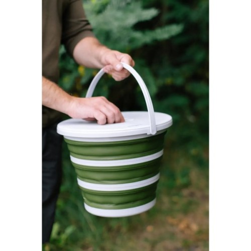 Відро складане Tribe Water Bucket Lid 10 л з кришкою olive (T-FJ-0050-olive)
