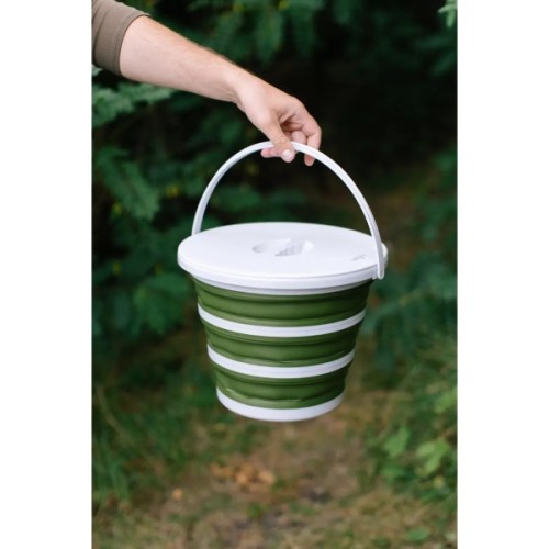 Відро складане Tribe Water Bucket Lid 10 л з кришкою olive (T-FJ-0050-olive)
