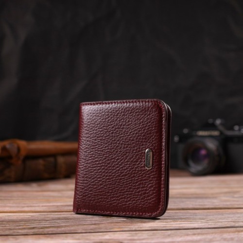 Гаманець Canpellini З натуральної шкіри флотар Бордовий (21802)