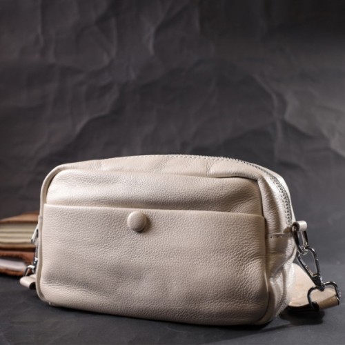 Сумка Vintage Жіноча з натуральної м'якої шкіри Біла (22438)