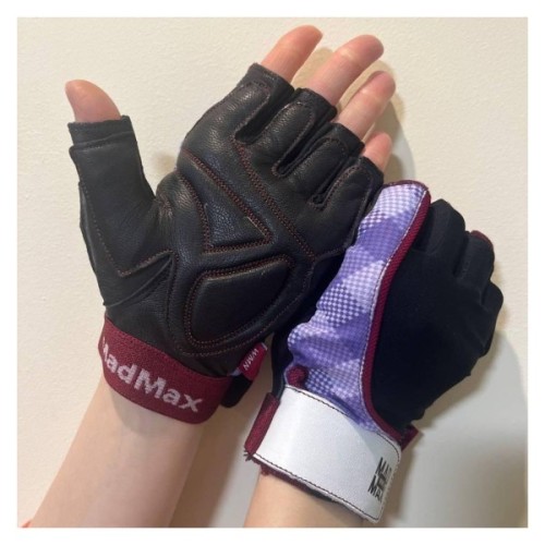 Рукавички для фітнесу MadMax MFG-911 Nine-eleven Black/perpito L (MFG-911-PEP_L)