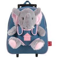 Рюкзак дитячий Perletti Toys Allie Elephant з м''якою іграшкою на колесах, джинсовий (P13033)