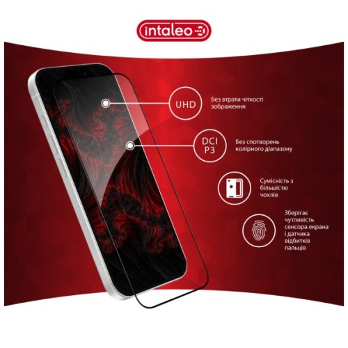 Скло захисне Intaleo Full Glue ESD Apple iPhone 17 Pro Max Black (1283126626029)