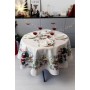 Скатертина Прованс гобеленова з велюром Снігова зима Dx180 см (037482)