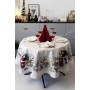 Скатертина Прованс гобеленова з велюром Снігова зима Dx180 см (037482)