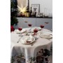 Скатертина Прованс гобеленова з велюром Снігова зима Dx180 см (037482)