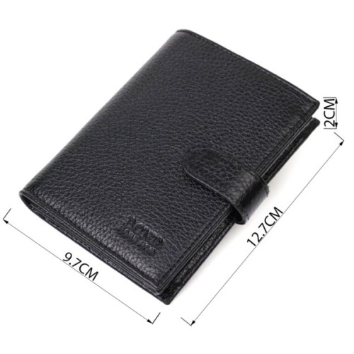 Портмоне Bond Accessories З натуральної зернистої шкіри Чорне (22055)