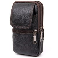 Сумка Vintage Унісекс на пояс на два відділення Коричнева (20427)