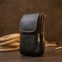 Сумка Vintage Унісекс на пояс на два відділення Коричнева (20427)