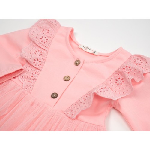 Плаття дитяче Breeze з мереживом та фатиновою спідницею (17805-98G-peach)