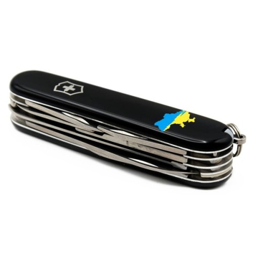 Ніж Victorinox Huntsman Ukraine Black "Карта України Жовто-Блакитна" (1.3713.3_T1166u)