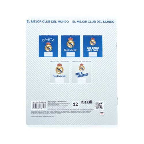Зошит Kite Real Madrid, 12 аркушів, лінія (RL26-234)