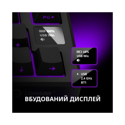 Клавіатура Lorgar KBP7075W Pro RGB Wireless/Bluetooth/USB UA Black/yellow (LRG-KBP7075W-YL-US)