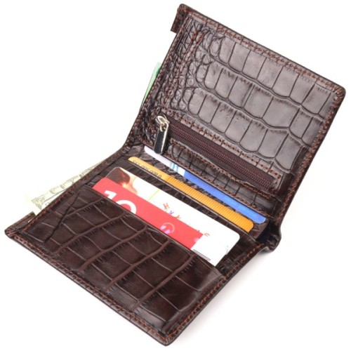 Портмоне Canpellini З натуральної шкіри Коричневе (21496)