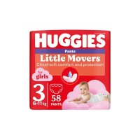Підгузки Huggies Little Movers/Pants 3 Mega 6-11 кг для дівчаток 58 шт (5029053547480)