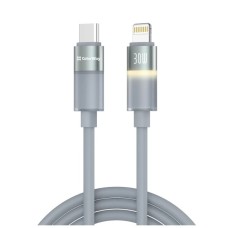 Дата кабель USB-C to Lightning 1.0m PD30W warm light gray ColorWay (CW-CBPDCL092-GR)