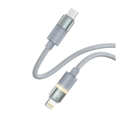 Дата кабель USB-C to Lightning 1.0m PD30W warm light gray ColorWay (CW-CBPDCL092-GR)