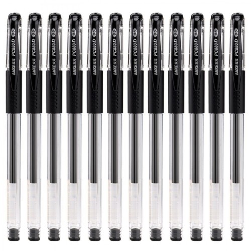 Ручка гелева Baoke з грипом 0.5 мм, чорна (PEN-BAO-PC880D-B)
