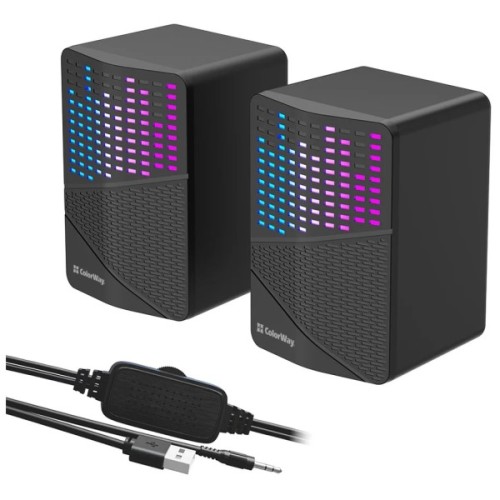 Акустична система ColorWay SoundWave 2.0 RGB USB Black (CW-SPU06BK)
