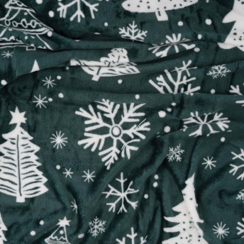 Плед Ardesto Christmas Flannel 160х200см, 100% поліестер, ялинки (ART0128PB)