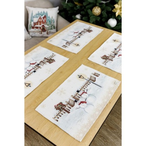 Серветка на стіл Прованс гобеленова з велюром Святковий дім 30х50 см (4823093450356)