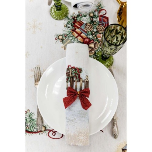 Серветка на стіл Прованс гобеленова з велюром Святковий дім 30х50 см (4823093450356)