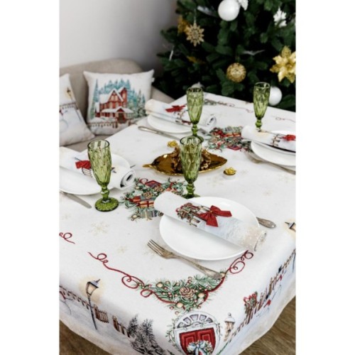 Серветка на стіл Прованс гобеленова з велюром Святковий дім 30х50 см (4823093450356)