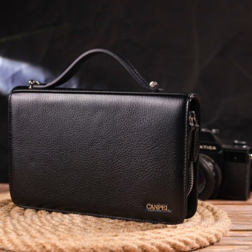 Сумка Canpellini З натуральної шкіри Чорна (21567)