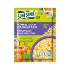 Їжа швидкого приготування Тьотя Соня Суп курячий з алфавітом 60 г (4820015102041)