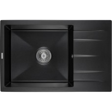 Мийка кухонна GRANADO NAVIA black shine з сифоном (775*495mm.) (gr3801)