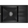 Мийка кухонна GRANADO NAVIA black shine з сифоном (775*495mm.) (gr3801)