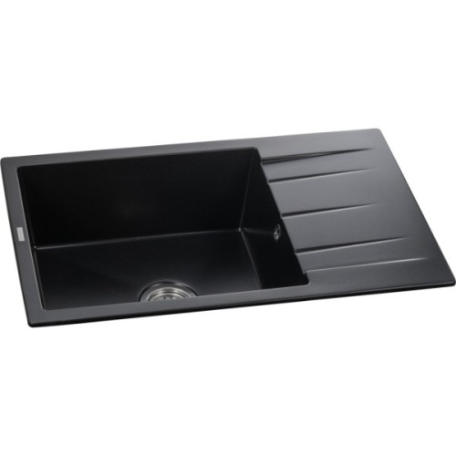 Мийка кухонна GRANADO NAVIA black shine з сифоном (775*495mm.) (gr3801)