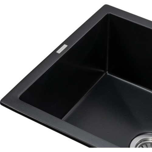 Мийка кухонна GRANADO NAVIA black shine з сифоном (775*495mm.) (gr3801)