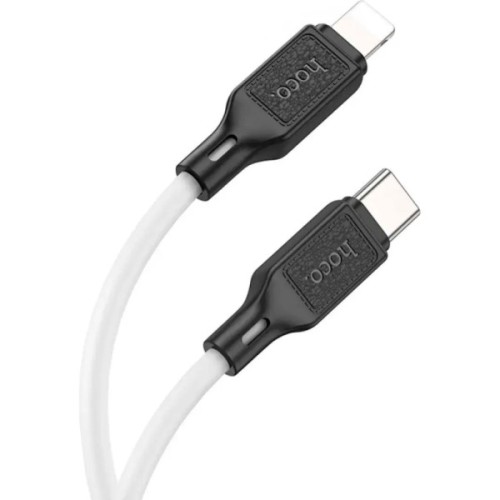 Дата кабель USB-C to Lightning 1.0m Cool silicone PD 20W X90 white HOCO (6931474788399)