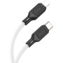 Дата кабель USB-C to Lightning 1.0m Cool silicone PD 20W X90 white HOCO (6931474788399)
