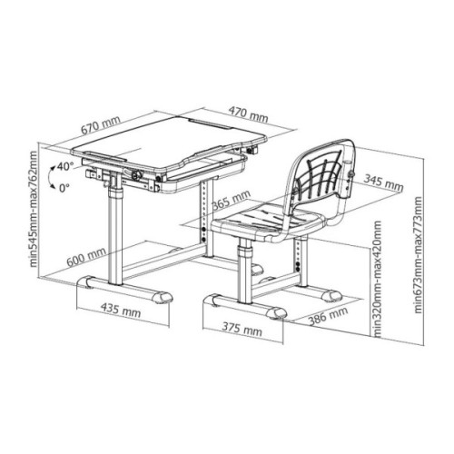 Парта зі стільцем Cubby Sorpresa Grey (222045)