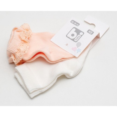 Шкарпетки дитячі Bibaby з мереживом (68231-12-18-peachcream)