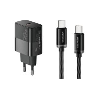 Зарядний пристрій Essager USB-C PD30W + cable USB-C to USB-C 60W black (E30JSB1-SYTT1-T)