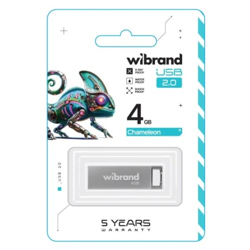 USB флеш накопичувач Wibrand 4GB Chameleon Silver USB 2.0 (WI2.0/CH4U6S)