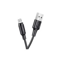 Дата кабель USB 2.0 AM to Micro 5P 1.0m 2.4A magnetic BX41 black BOROFONE (6931474738455)
