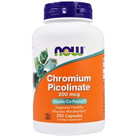 Мінерали Now Foods Хром Пиколинат, Chromium Picolinate, 200 мкг, 250 капсул (NOW-01422)