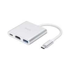Концентратор HOCO USB-C to USB3.0+HDMI+PD HB14 Silver (6931474725790)