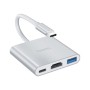 Концентратор HOCO USB-C to USB3.0+HDMI+PD HB14 Silver (6931474725790)