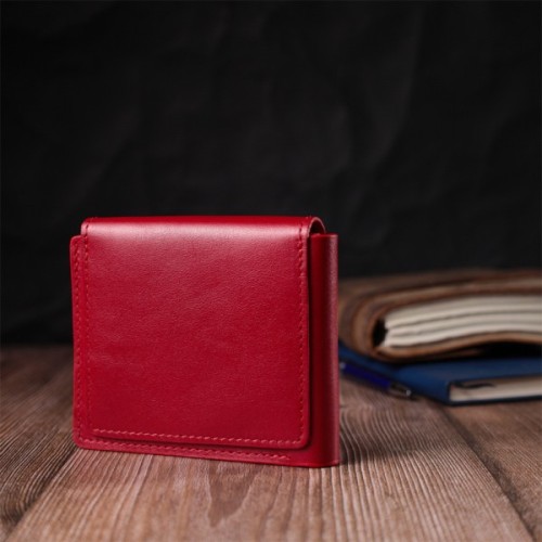 Гаманець Grande Pelle З глянсової натуральної шкіри Червоний (16808)