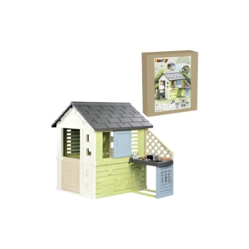 Ігровий будиночок Smoby Life "Райдужний" з літньою кухнею (7600810738)