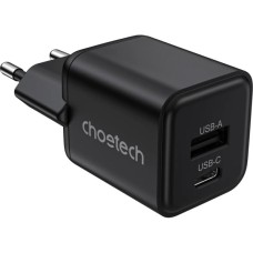 Зарядний пристрій Choetech 1xUSB-C PD30W PPS + 1xUSB QC3.0 (PD5012-EU-BK)