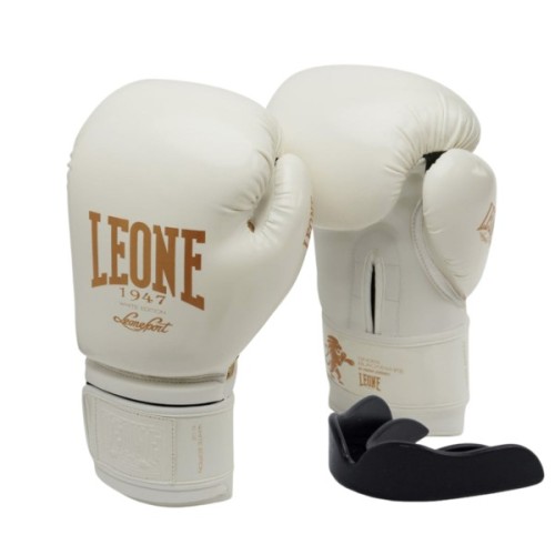Боксерські рукавички Leone GN059W White/Gold 10 унцій (GN059W_White_10oz)