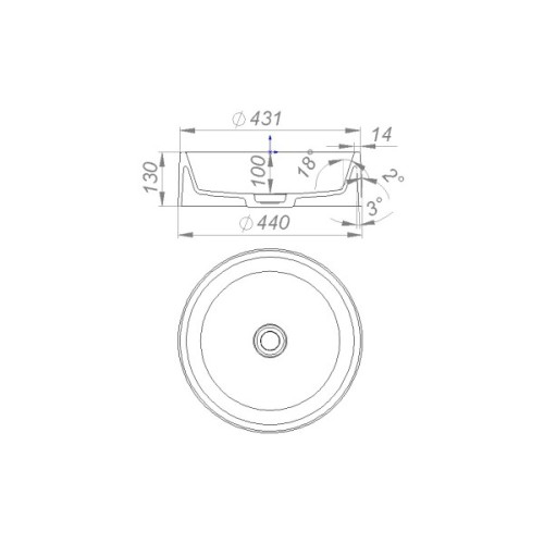 Раковина GRANADO Toro grafito (gbs0409)